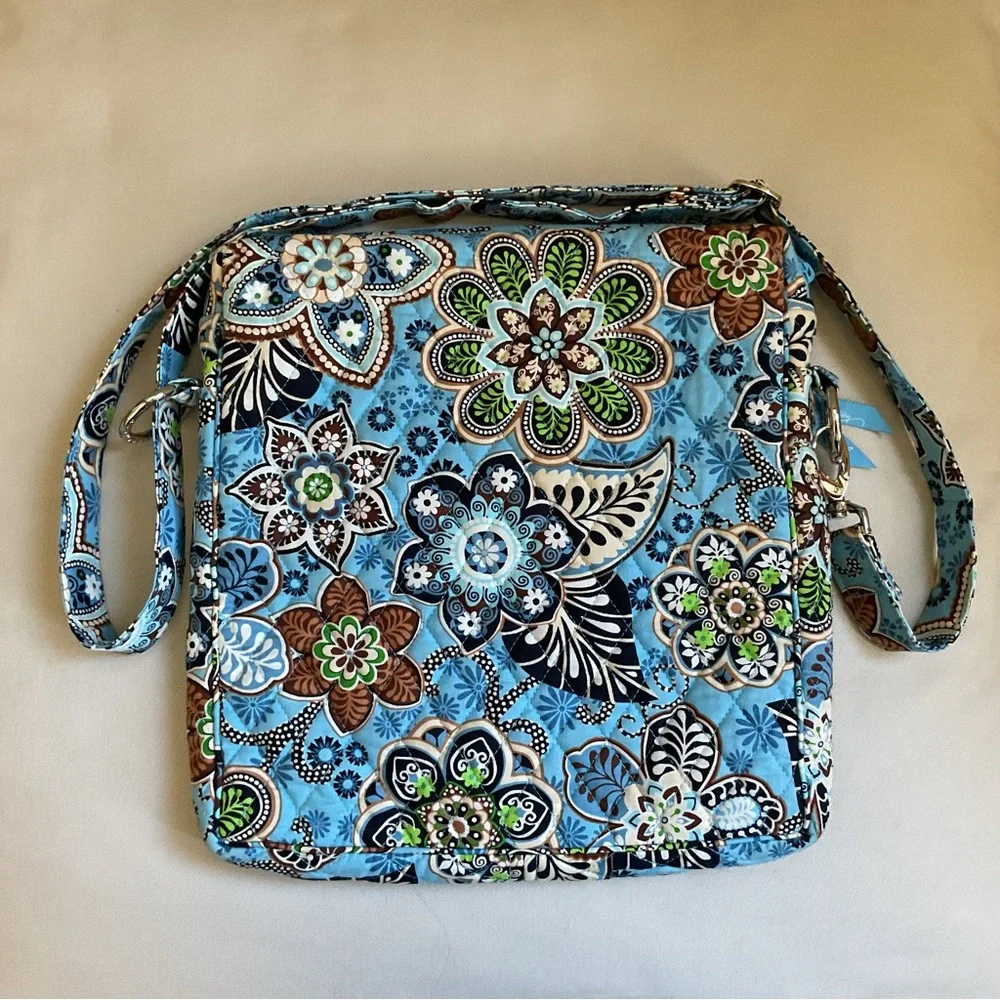 Vera Bradley Mailbag Bali Blue with Small Hand Crafted Cosmetic/Pencil Pouch** - Picture 3 of 16